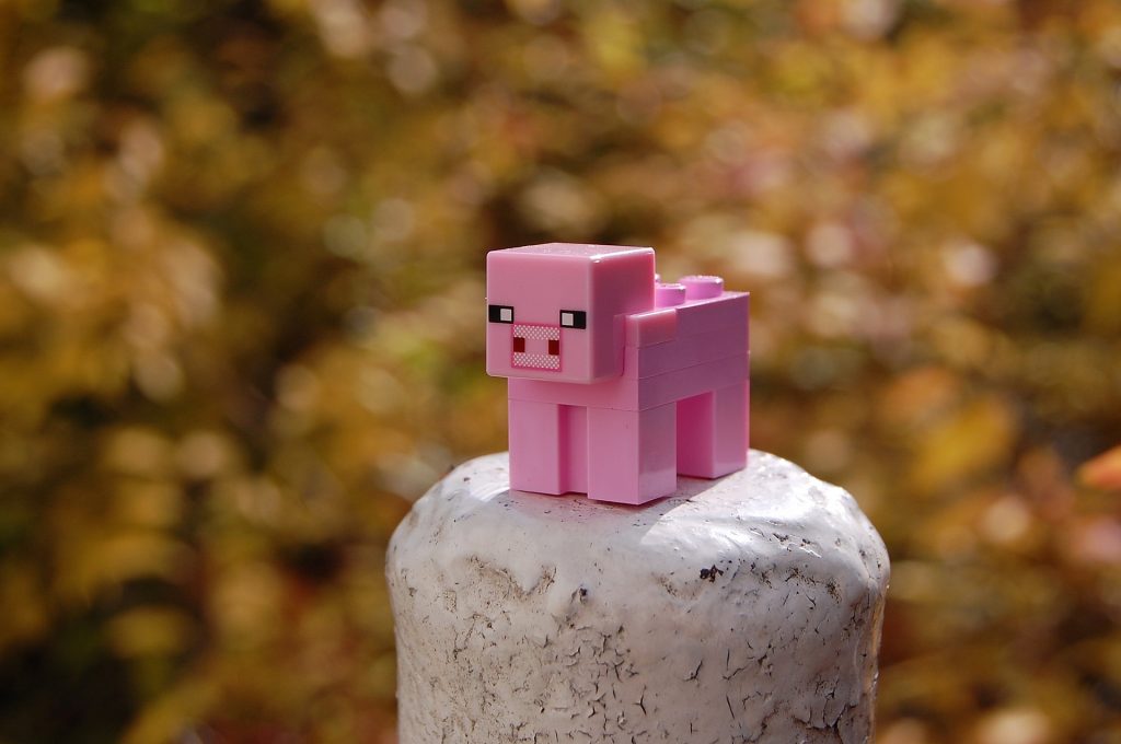 Minecraft, Pig, Bricks, Toy, Piggy, PinkMinecraft Pig Bricks Toy Piggy Pink